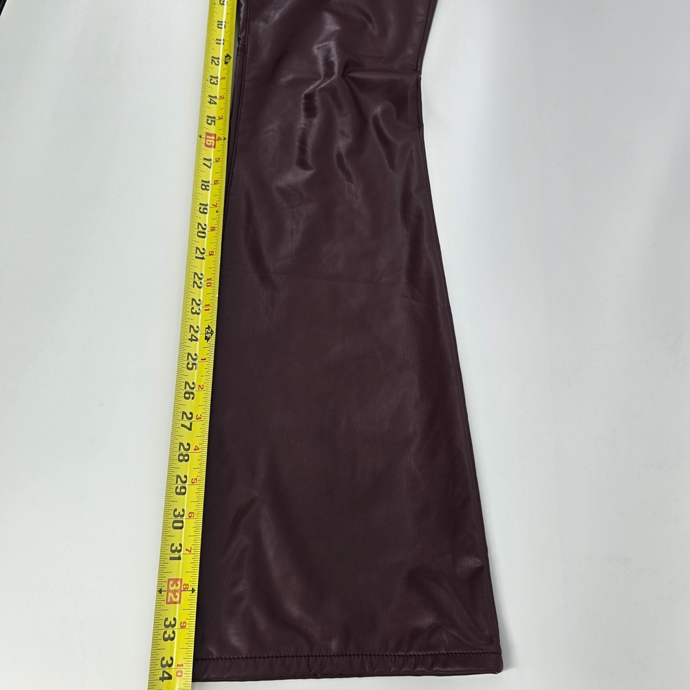 Banana Republic Vegan Leather Bootcut Pants Burgundy Maroon 31/12 Fall 2023 NWT - Picture 9 of 12